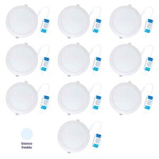 PANNELLO LED SLIM 18W DA INCASSO A MOLLA ROTONDO LUCE FREDDA FARO FARETTO 10 PZ