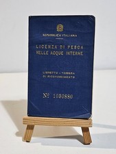 LIBRETTO TESSERA DI RICONOSCIMENTO -LICENZA DI PESCA ACQUE INTERNE TIPO B - 1973