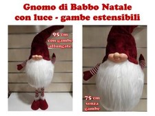 GNOMO NATALIZIO LUMINOSO ROSSO BOREDEAUX 95 CM GAMBE ESTENSIBILI FOLLETTONATALE 