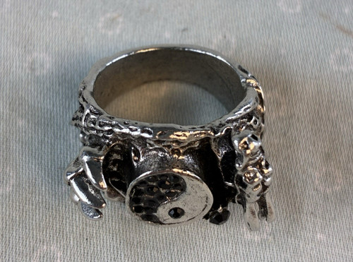 Anello uomo yin yang drago - yin,