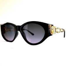 occhiali da sole VERSACE 490 oval sunglasses vintage black gold medusa 90s lilac