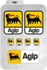 Set 7 Adesivi AGIP  Style