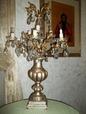  flambeau  900 Maria Antonietta in cristallo, bronzo e legno in argento meccato