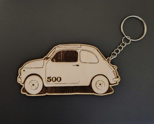Portachiavi legno fiat 500 - in,