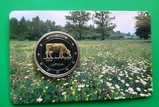 Moneta mucca euro lettonia - mucca, 2
