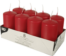 Candele, Paraffina, Rosso, 50