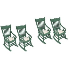  4 pz modellini di sedie a dondolo in legno miniatura modelli di sedie simulazione Mini House