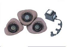  3 Faretti sommergibili in pietra per laghetto fontana cascata 3x20w  12v