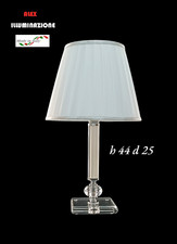Lampada da comodino Elegante piccola cristallo opalino  1 luce riporti cromo