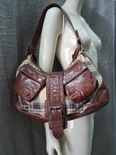 Borsa Donna Pelle  e tessuto