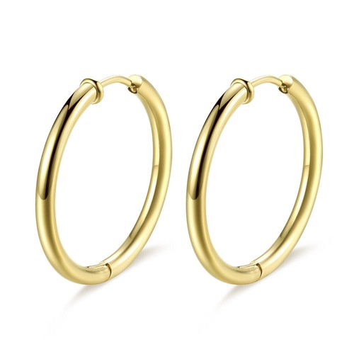 Cerchi acciaio oro orecchini - acciaio,