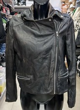 Womens Mango Black Leather