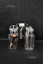 Coppia Boccette Porta Spezie In Vetro Vintage Scala 1/4l