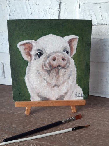 Pittura originale maiale arte
