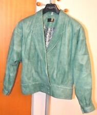 Giacca Verde Vera Pelle Donna Taglia 44 - Vintage Anni 80