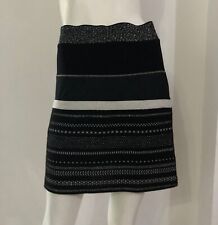 DESIGUAL Gonna nera bianca righe lurex - Varie taglie