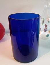 VASO VINTAGE BLU INDIGO IN VETRO SOFFIATO SIMONE CENEDESE MURANO cm 19x13