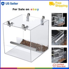 Alimentatore automatico per uccelli acrilico 6,3 pollici senza rifiuti gabbia accessorio per uccellini piccoli