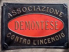 Targa in latta Assicurazioni Demonte se contro l'incendio '900 / Pubblicitaria 