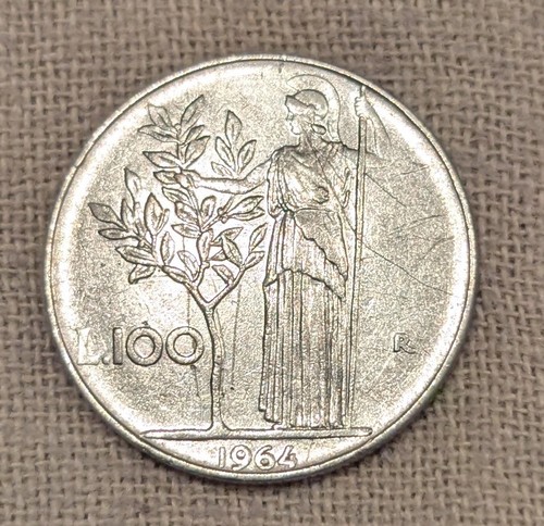 Moneta 100l italia 1964 - moneta,