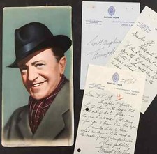 Dipinto di Tommy Handley + 3 lettere FIRMATE, comico, è di nuovo quell'uomo