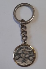 Vecchio Portachiavi metallico vintage AUTO CITROEN TREVIGLIO (old keyring)
