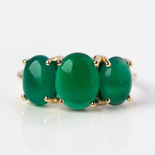Anello ovale cabochon onice