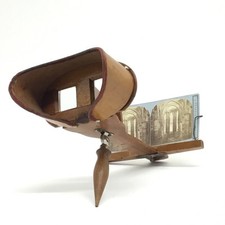 1880 ANTICO STEREOSCOPIO CON 2 FOTO STEREO Ancient original stereoscope