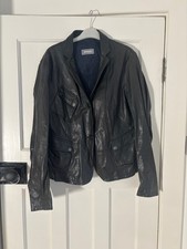 Giacca pelle nera Brema blu