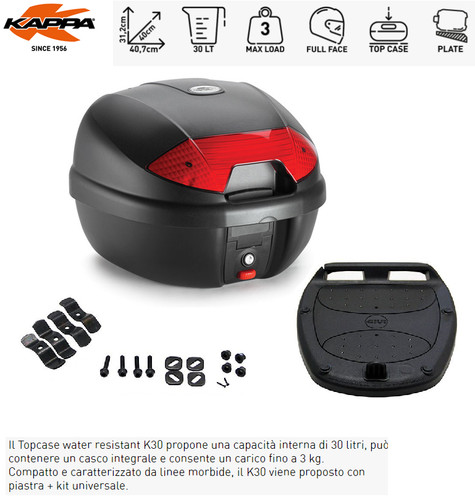 Kappa moto bauletto 30lt k30n - kappa,