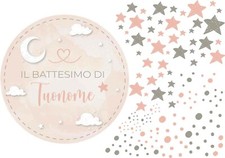 Cialda BATTESIMO STELLE con NOME Decorazione Torta Ostia Zucchero 