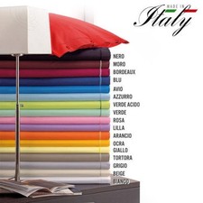 COMPLETO LENZUOLA TINTA UNITA LETTO FRANCESE COLORI VARI