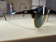 Occhiali da sole Ray-Ban Clubround RB4246 990/58 polarizzati oro tartaruga 51 mm #118