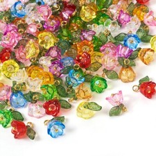 100x Ciondoli Vetro Fiore