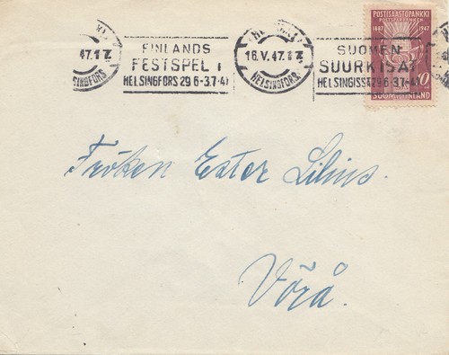Finlandia 1947 lettera - finlandia:, festa