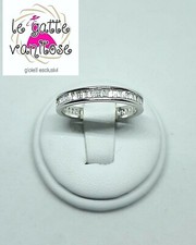 Anello donna in argento 925 veretta con zirconi bianchi top riviera tutto giro