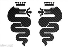 coppia adesivi sticker SERPENTE ALFA ROMEO biscione CARBON prespaziato,auto