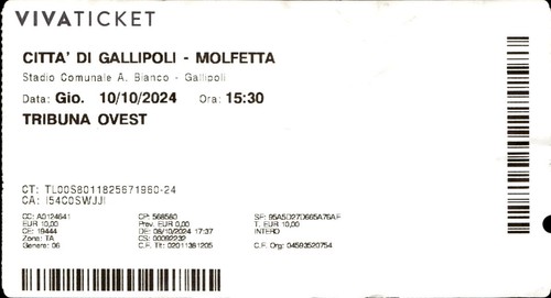 Biglietto stadio citt di - stadio,