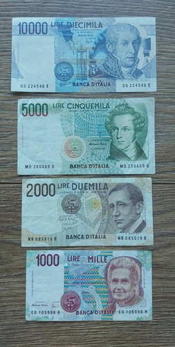 Italia lotto banconote 000 - lotto, 10.000