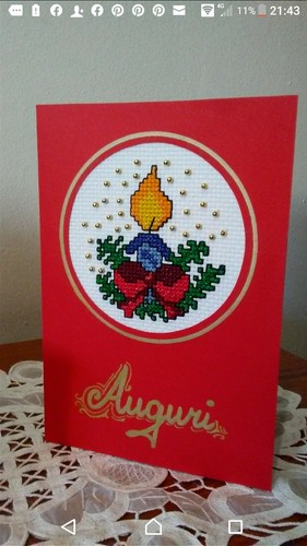 Cartolina natale candela - ,