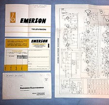 TELEVISIONE EMERSON TV COLOR 1972  SCHEMA GARANZIA LIBRETTO ISTRUZIONI DEPLIANT