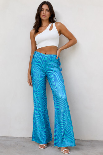 Pantaloni svasati zara blu - pantaloni,