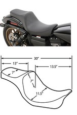 Sella Predator guidato passeggero comoda liscia Harley Davidson Dyna 2006-2017