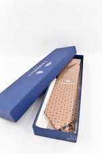 Cravatta Uomo E. Marinella 100% Seta Beige Nuova