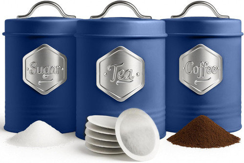 Barattoli blu per tè caffè - blu,