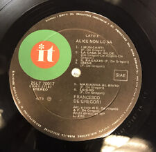 293 LP FRANCESCO DE GREGORI ALICE NON LO SA 1973 ZSLT 70017 PRIMA STAMPA SCVVAS