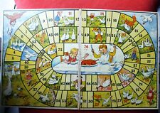RARO Gioco dell'Oca + Corsa Automobili TABELLONE ANTICO 1939/1950 in buono stato