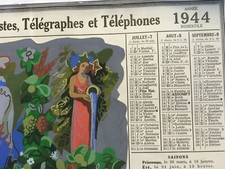 Progetto Originale A Gouache Per Calendario Almanacco PTT Stagione Anno 1944