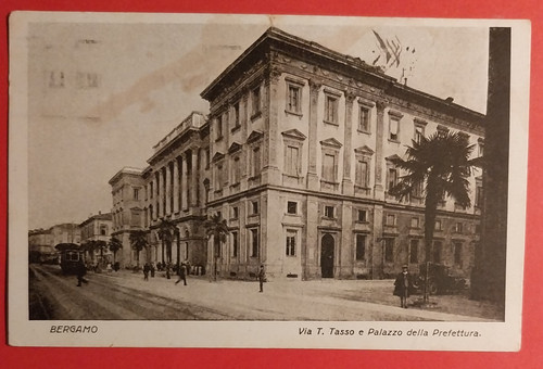 Cartolina bergamo via tasso - cartolina, t.