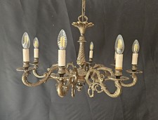  Lampadario medio in ottone vintage illuminazione plafoniera 8 bracci 